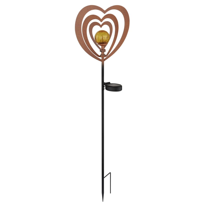 Globo - LED sončna svetilka LED/3V IP44 300 mAh zarjavljeno srce