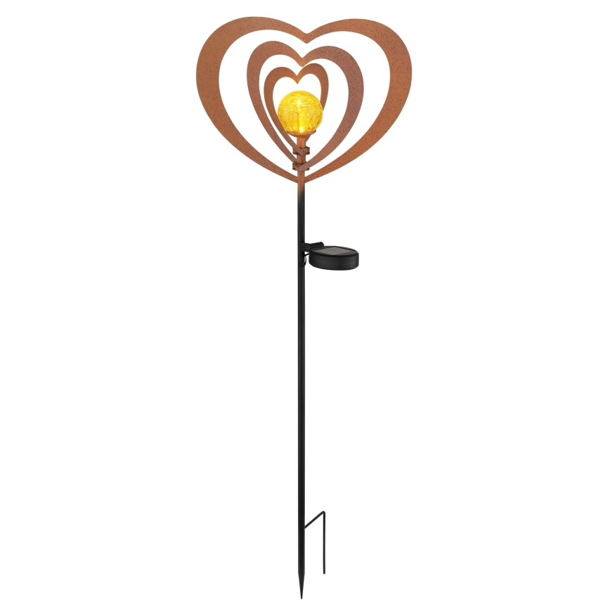 Globo - LED sončna svetilka LED/3V IP44 300 mAh zarjavljeno srce