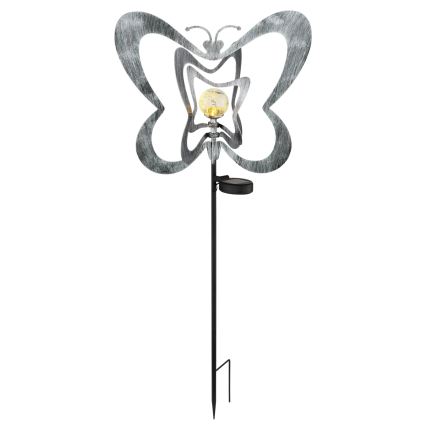 Globo - LED solarna svetilka LED/3V IP44 300 mAh srebrn metulj
