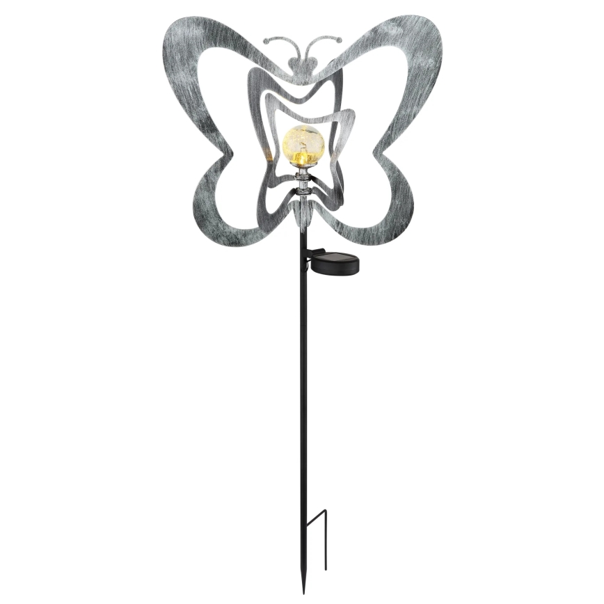 Globo - LED solarna svetilka LED/3V IP44 300 mAh srebrn metulj