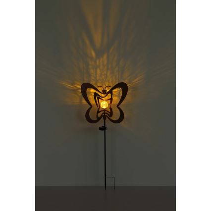 Globo - LED solarna svetilka LED/3V IP44 300 mAh rjav metulj