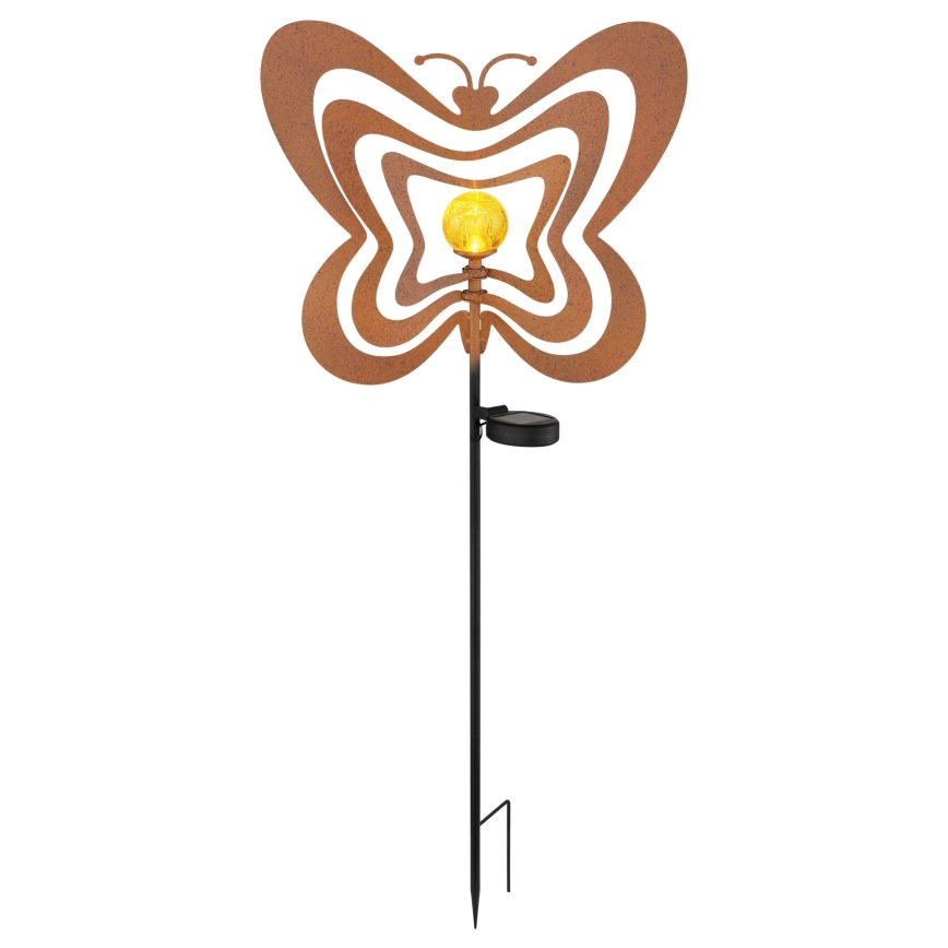 Globo - LED solarna svetilka LED/3V IP44 300 mAh rjav metulj