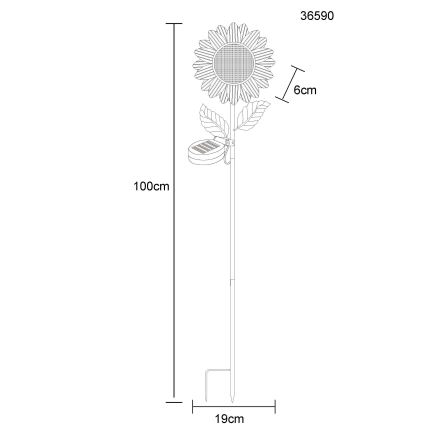 Globo - LED solarno svetilo 200xLED/3V IP44 600 mAh v obliki cvetlice