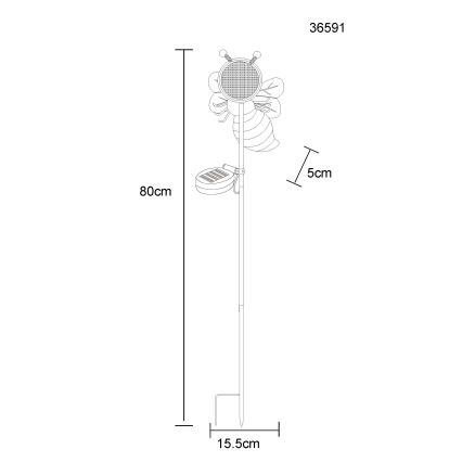 Globo - LED sončna svetilka 200xLED/3V IP44 600 mAh čebela