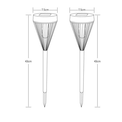 Globo - SET 2x LED Solarna svetilka LED/0,1W/1,2V IP44 300 mAh