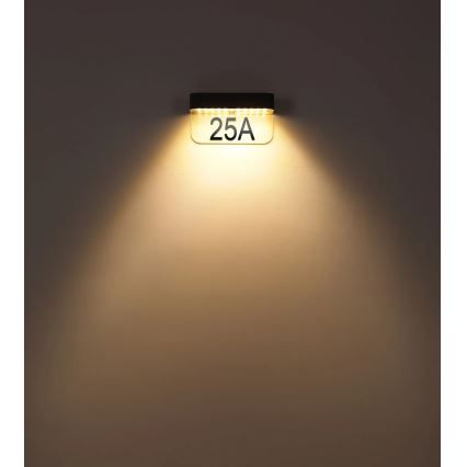 Globo - LED sončna hišna številka LED/6W/3,7V IP54 1800 mAh