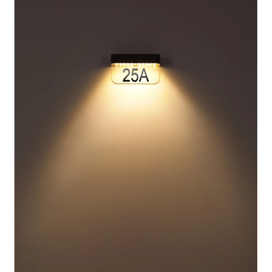 Globo - LED sončna hišna številka LED/6W/3,7V IP54 1800 mAh