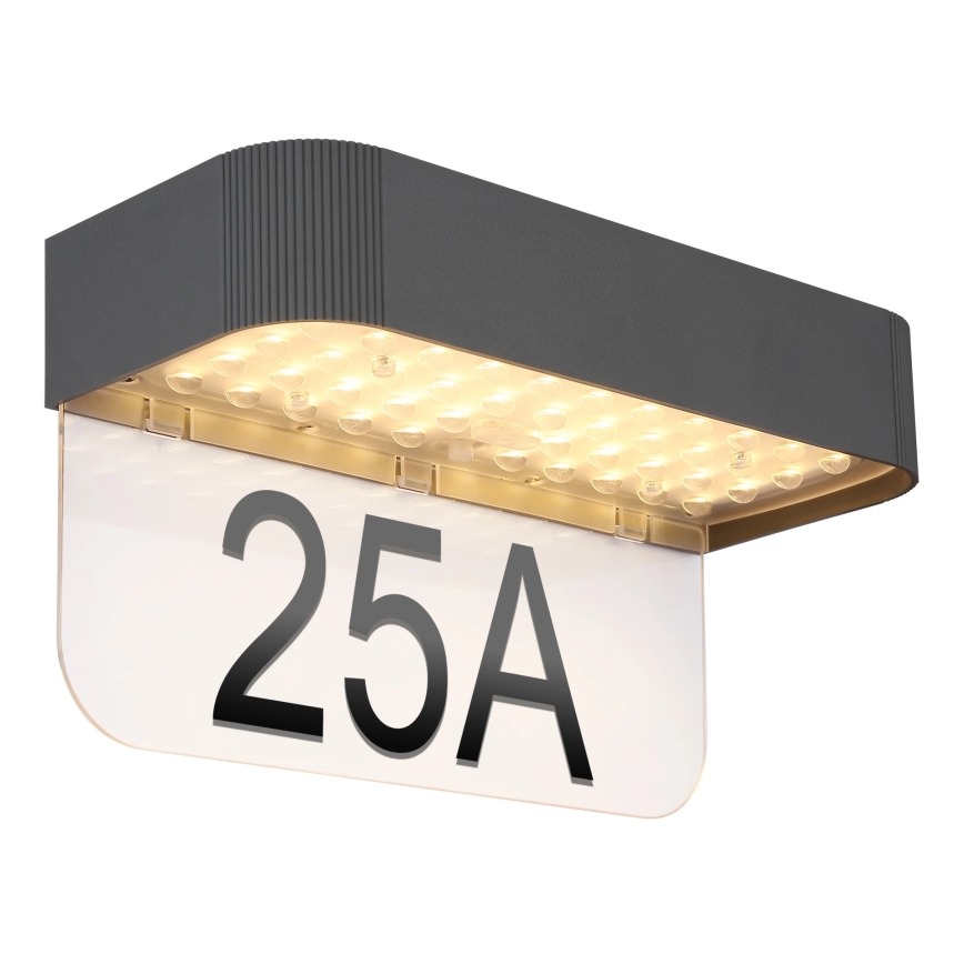 Globo - LED sončna hišna številka LED/6W/3,7V IP54 1800 mAh