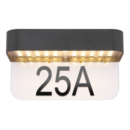 Globo - LED sončna hišna številka LED/6W/3,7V IP54 1800 mAh