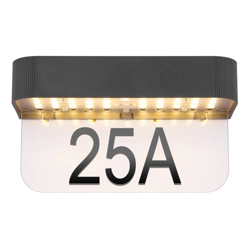 Globo - LED sončna hišna številka LED/6W/3,7V IP54 1800 mAh
