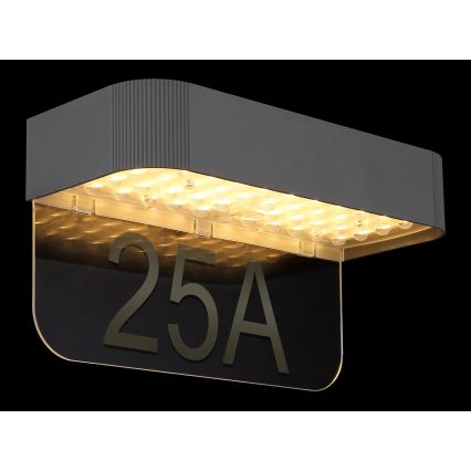 Globo - LED sončna hišna številka LED/6W/3,7V IP54 1800 mAh