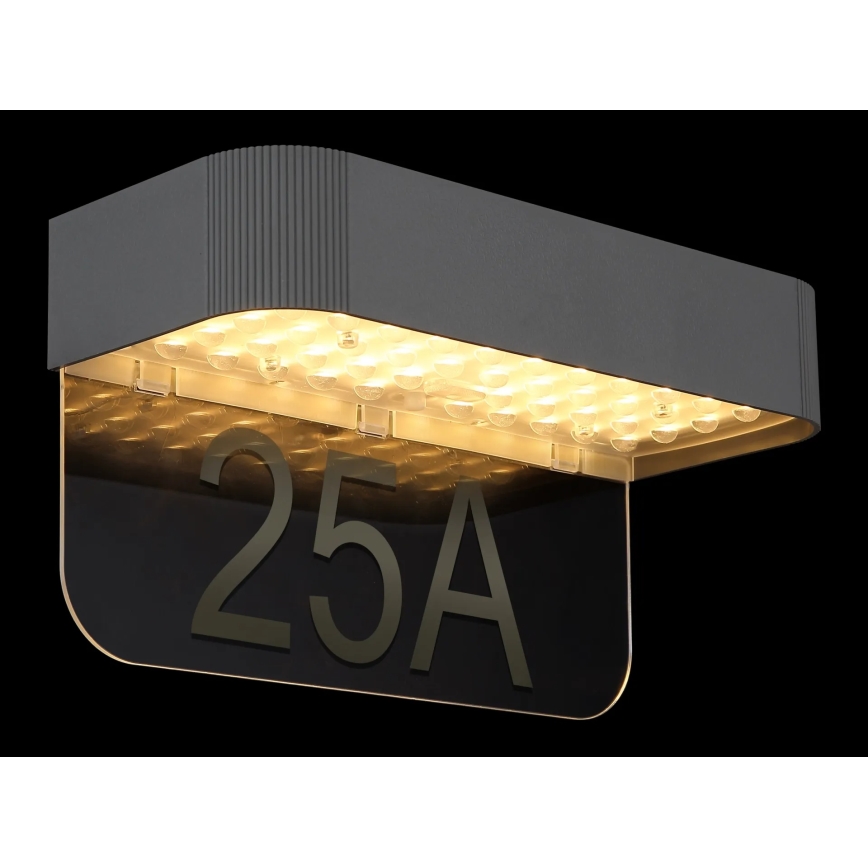 Globo - LED sončna hišna številka LED/6W/3,7V IP54 1800 mAh