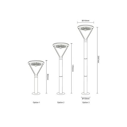 Globo - LED solarna svetilka LED/18W/3,7V 8000 mAh IP54