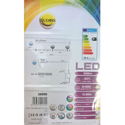 Globo 38990 - Kopalniški RGB LED trak LED BAND 150xLED/0,16W IP44