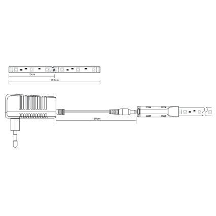 Globo - LED RGB Zatemnitveni trak LED/6W/230V 1m + Daljinski upravljalnik