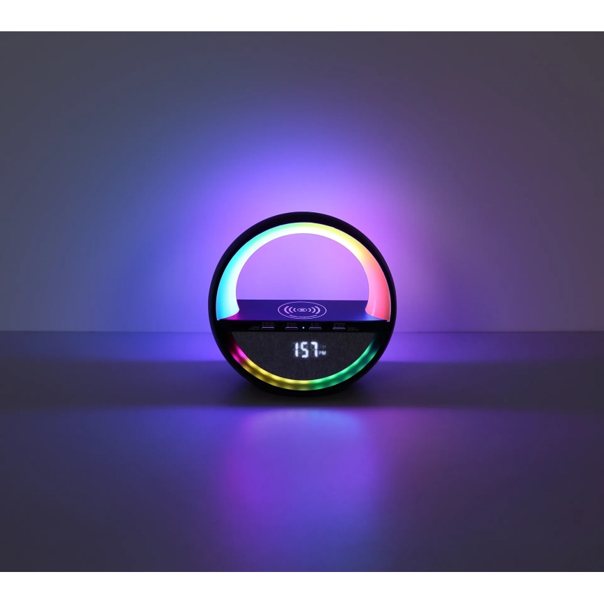 Globo - LED RGBW polnilna namizna svetilka na dotik s zvočnikom in brezžičnim polnjenjem QI LED/3,5W/5V 1800 mAh