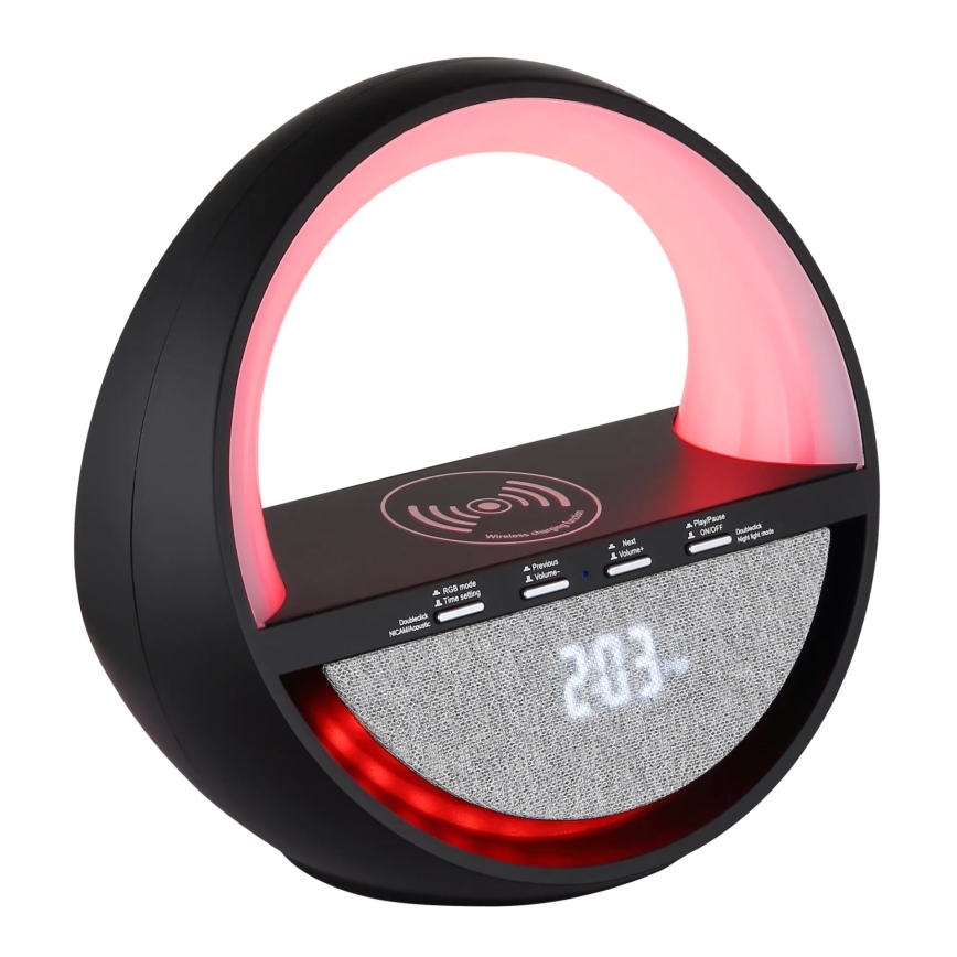 Globo - LED RGBW polnilna namizna svetilka na dotik s zvočnikom in brezžičnim polnjenjem QI LED/3,5W/5V 1800 mAh