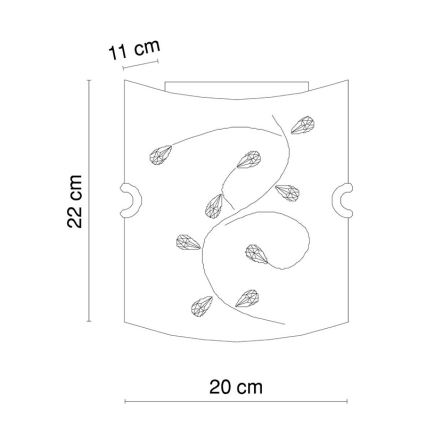 Globo 40404W - Stenska svetilka BURGUNDY 1xE27/60W/230V