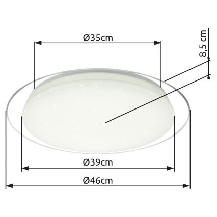 Globo - LED Zatemnitvena stropna svetilka LED/30W/230V 3000-6500K + Daljinski upravljalnik