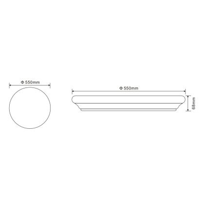 Globo - LED Stropna svetilka z daljinskim upravljalnikom LED/60W/230V