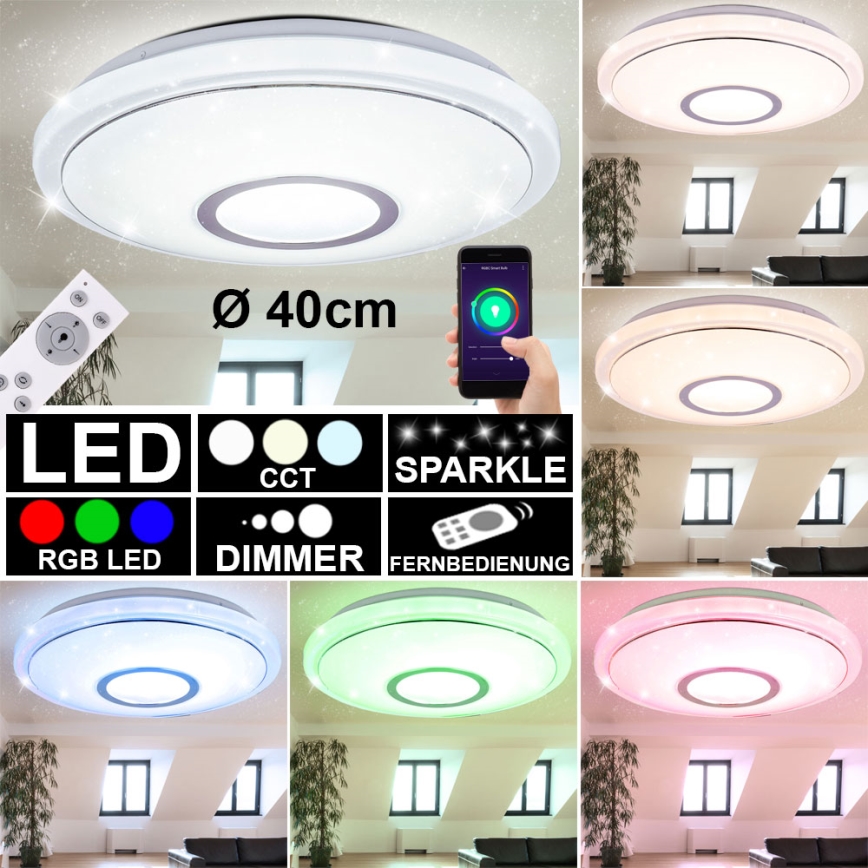 Globo - RGBW Stropna svetilka z možnostjo zatemnitve LED/16W/230V 2700-6500K WiFi Tuya + Daljinski upravljalnik