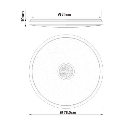 Globo - zatemnjevalna LED stropna svetilka LED/80W/230V 2700-6500K premer 78,5 cm + daljinski upravljalnik