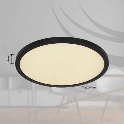 Globo - LED RGB Zatemnitvena kopalniška stropna svetilka LED/18W/230V 3000-6000K + Daljinski upravljalnik IP44 črna