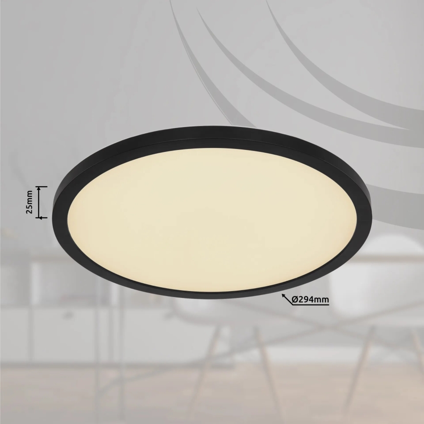 Globo - LED RGB Zatemnitvena kopalniška stropna svetilka LED/18W/230V 3000-6000K + Daljinski upravljalnik IP44 črna