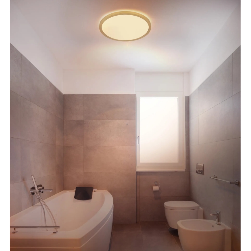 Globo - LED Kopalniška zatemnitvena stropna svetilka LED/18W/230V 3000K IP44 pr. 29,4 cm medenina