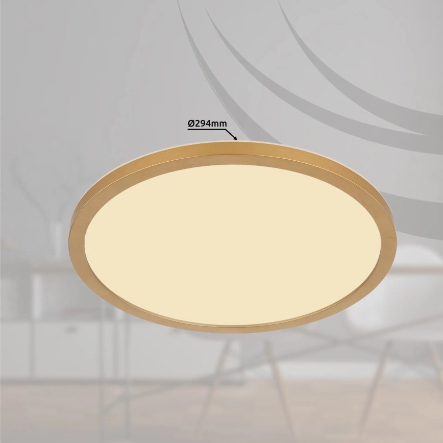 Globo - LED Kopalniška zatemnitvena stropna svetilka LED/18W/230V 3000K IP44 pr. 29,4 cm medenina
