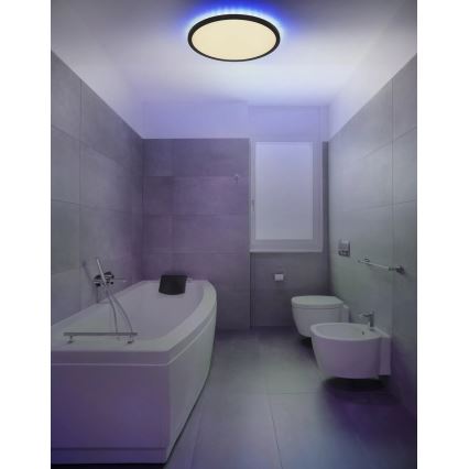 Globo - LED RGB Zatemnitvena kopalniška stropna svetilka LED/21W/230V 3000-6000K + Daljinski upravljalnik IP44 črna