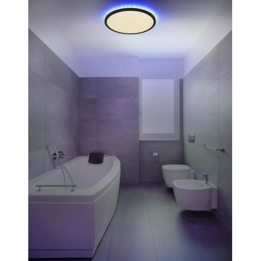 Globo - LED RGB Zatemnitvena kopalniška stropna svetilka LED/21W/230V 3000-6000K + Daljinski upravljalnik IP44 črna