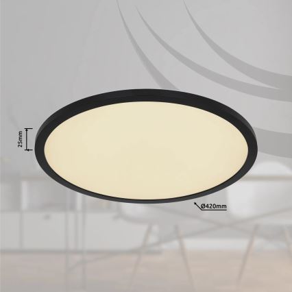 Globo - LED RGB Zatemnitvena kopalniška stropna svetilka LED/21W/230V 3000-6000K + Daljinski upravljalnik IP44 črna