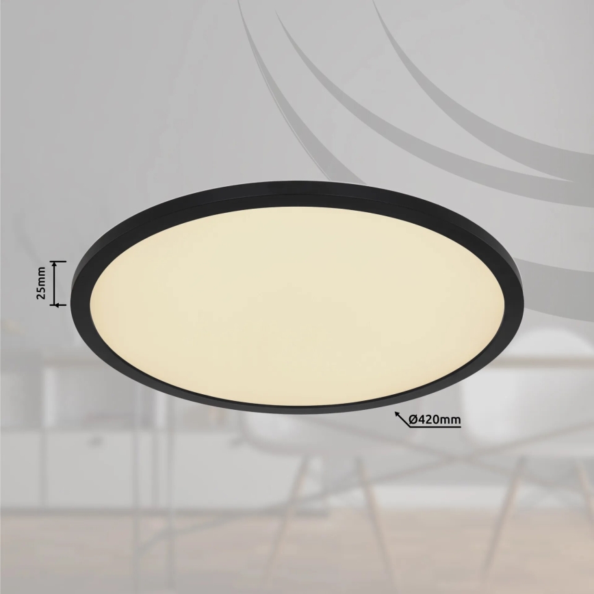 Globo - LED RGB Zatemnitvena kopalniška stropna svetilka LED/21W/230V 3000-6000K + Daljinski upravljalnik IP44 črna
