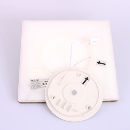 Globo - LED Kopalniška zatemnitvena stropna svetilka LED/18W/230V 29,4x29,4 cm IP44 rjava