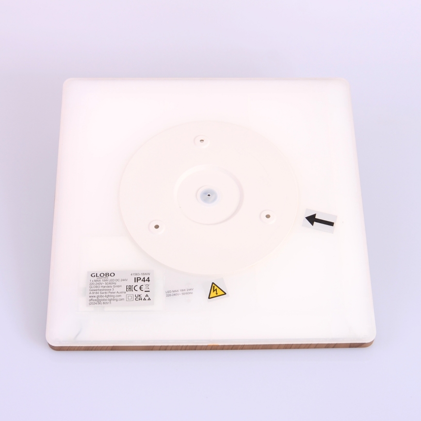 Globo - LED Kopalniška zatemnitvena stropna svetilka LED/18W/230V 29,4x29,4 cm IP44 rjava