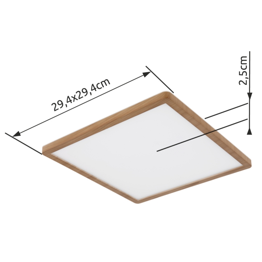 Globo - LED Kopalniška zatemnitvena stropna svetilka LED/18W/230V 29,4x29,4 cm IP44 rjava