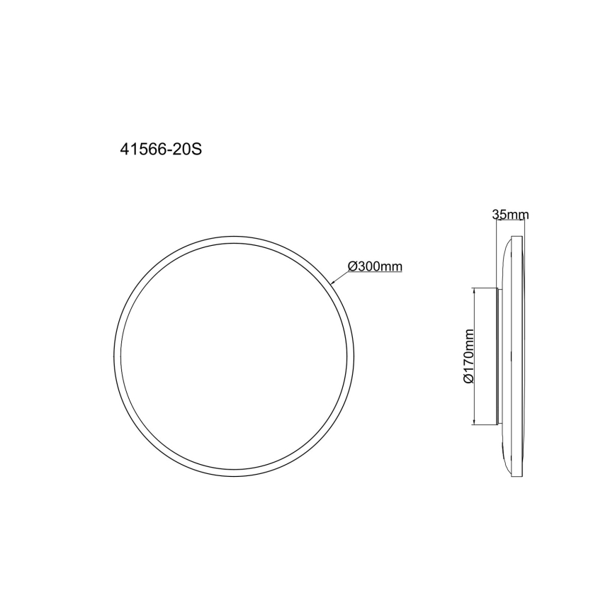 Globo - LED stropna svetilka LED/20W/230V 4000K, premer 30 cm, črna