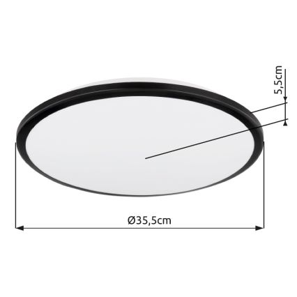 Globo - LED Stropna svetilka LED/18W/230V 3000K pr. 35 cm črna