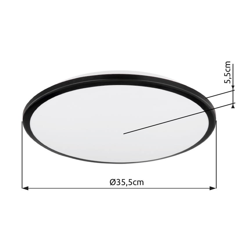 Globo - LED Stropna svetilka LED/18W/230V 3000K pr. 35 cm črna
