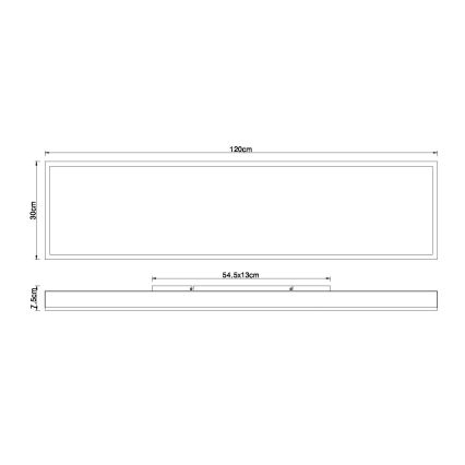 Globo - LED stropna svetilka z možnostjo zatemnitve LED/36W/230V 2700-6500K 30x120 cm + daljinski upravljalnik