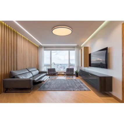 Globo - LED Zatemnitvena stropna svetilka LED/40W/230V 2700-6500K pr. 60 cm + Daljinski upravljalnik rjava/siva