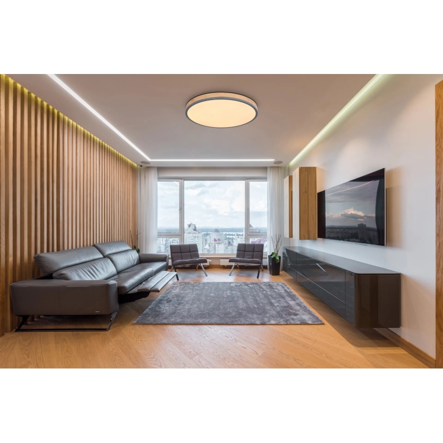 Globo - LED Zatemnitvena stropna svetilka LED/40W/230V 2700-6500K pr. 60 cm + Daljinski upravljalnik rjava/siva