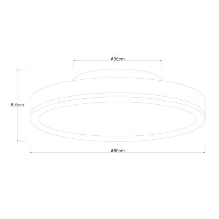 Globo - LED Zatemnitvena stropna svetilka LED/40W/230V 2700-6500K pr. 60 cm + Daljinski upravljalnik rjava/siva