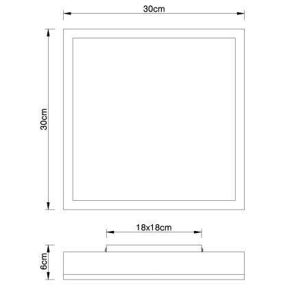 Globo - LED Stropna svetilka LED/12W/230V 30x30 cm rjava