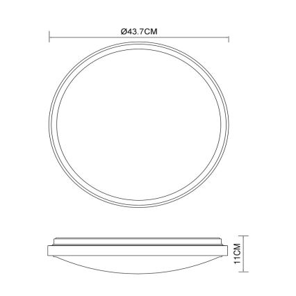 Globo - LED Stropna svetilka LED/24W/230V 437mm 3000/4500/6000K