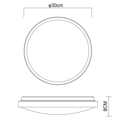 Globo - LED Stropna svetilka LED/12W/230V 3000/4500/6000K pr. 30 cm