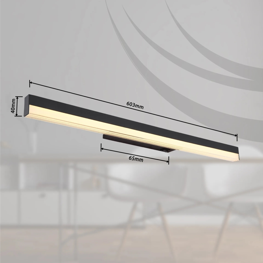 Globo - LED Stenska svetilka LED/12W/230V 3000/6000K 60 cm črna