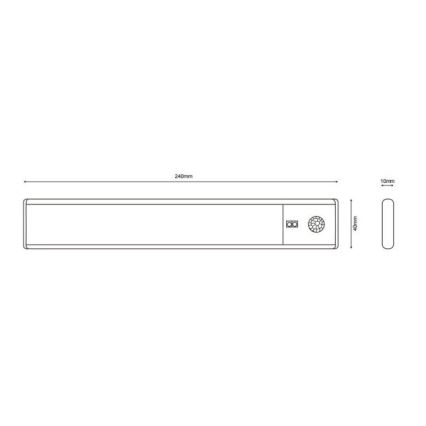 Globo - LED Zatemnitvena polnilna svetilka za pod kuhinjsko omarico LED/1,4W/5V 4000K 1100 mAh 24 cm