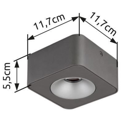 Globo - LED Stropna svetilka LED/6,5W/230V 11,7x11,7 cm